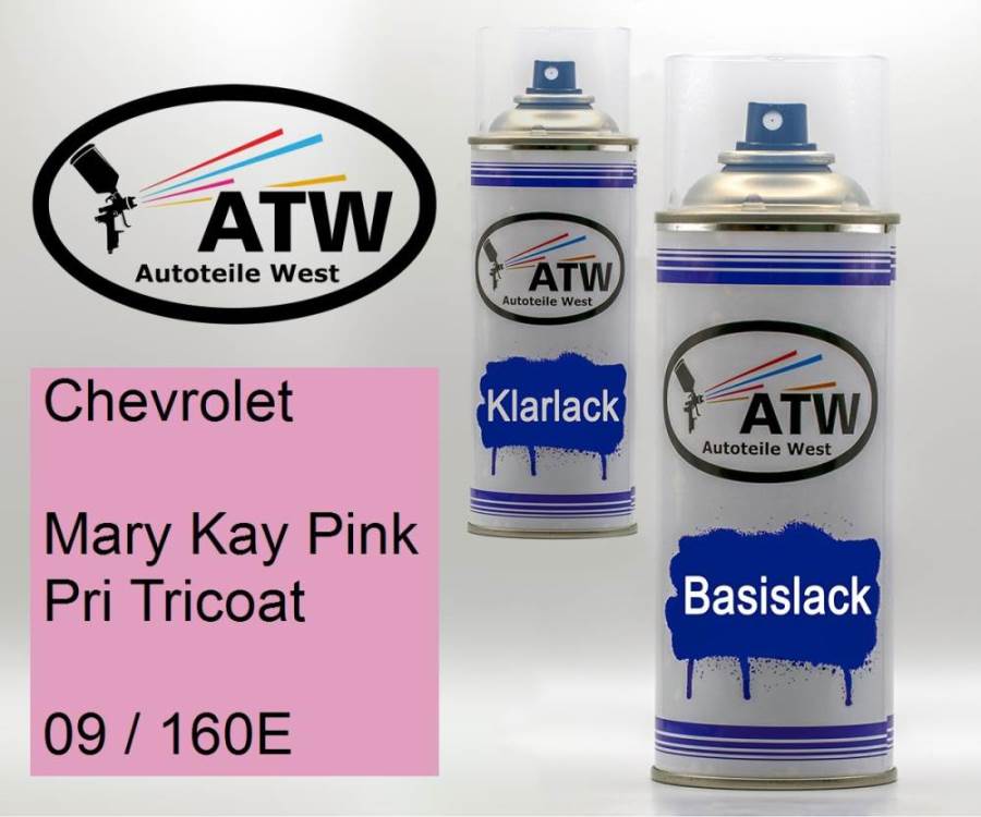 Chevrolet, Mary Kay Pink Pri Tricoat, 09 / 160E: 400ml Sprühdose + 400ml Klarlack - Set, von ATW Autoteile West.